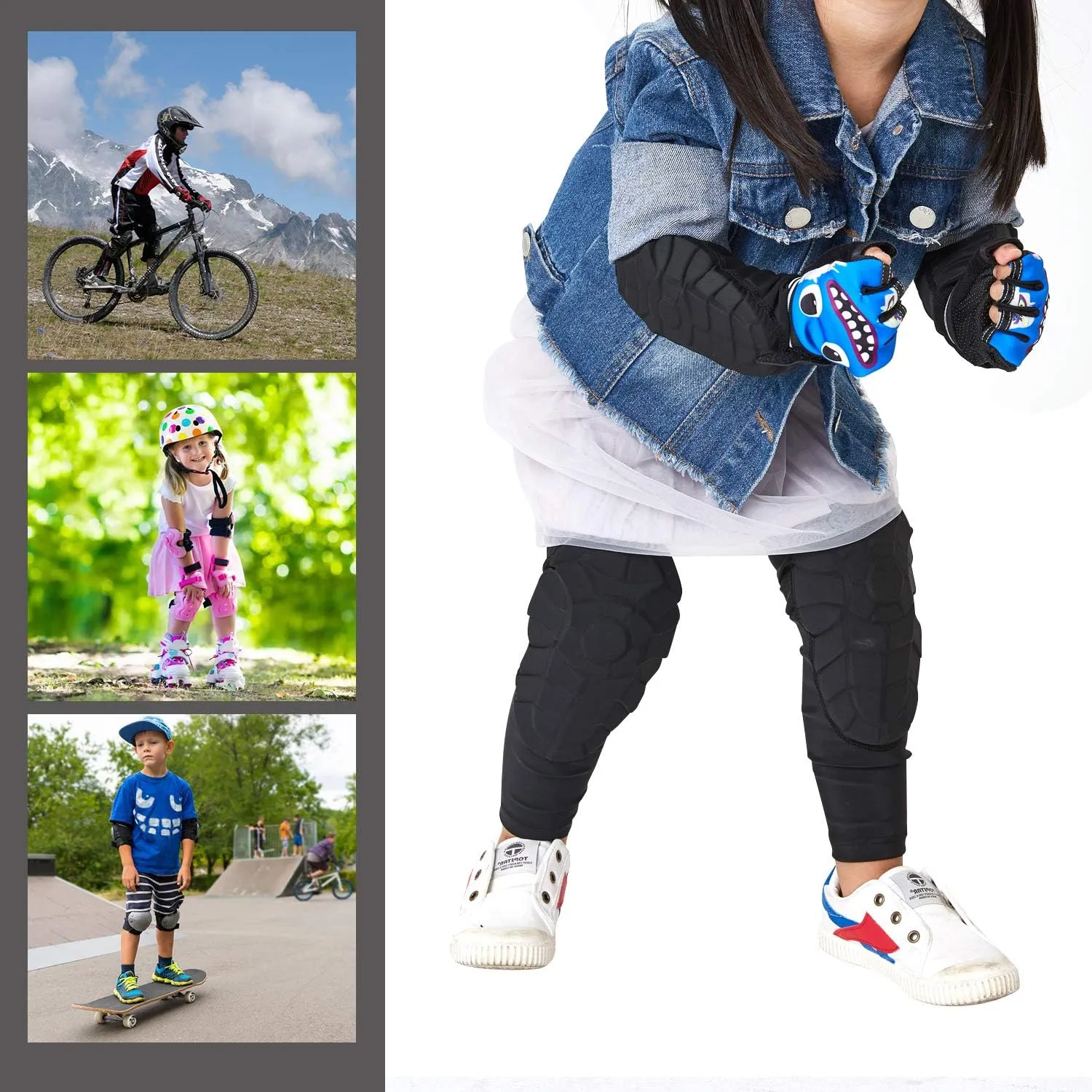 VIWINVELA Kids Knee Pads and Elbow Pads Set Toddler Soft Protective Gear