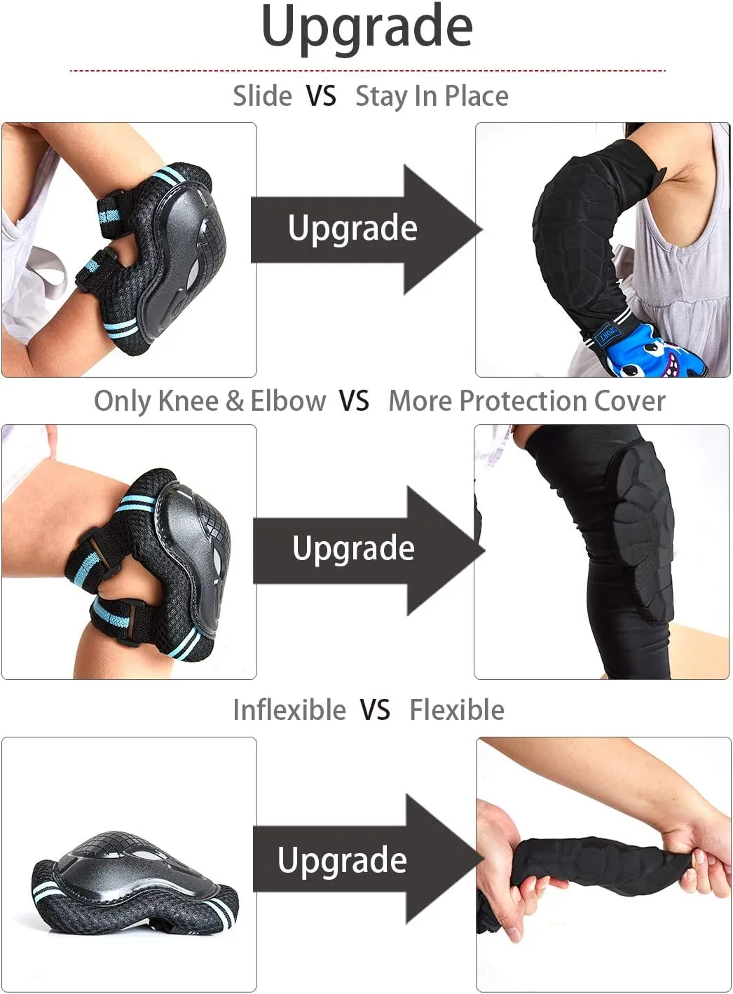 VIWINVELA Kids Knee Pads and Elbow Pads Set Toddler Soft Protective Gear