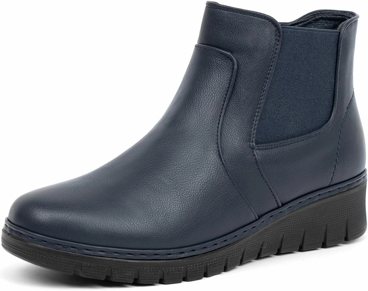 VJH confort Women’s Ankle Boots, Comfort Round Toe Lightweight Wedge Chelsea Booties with Arch Support