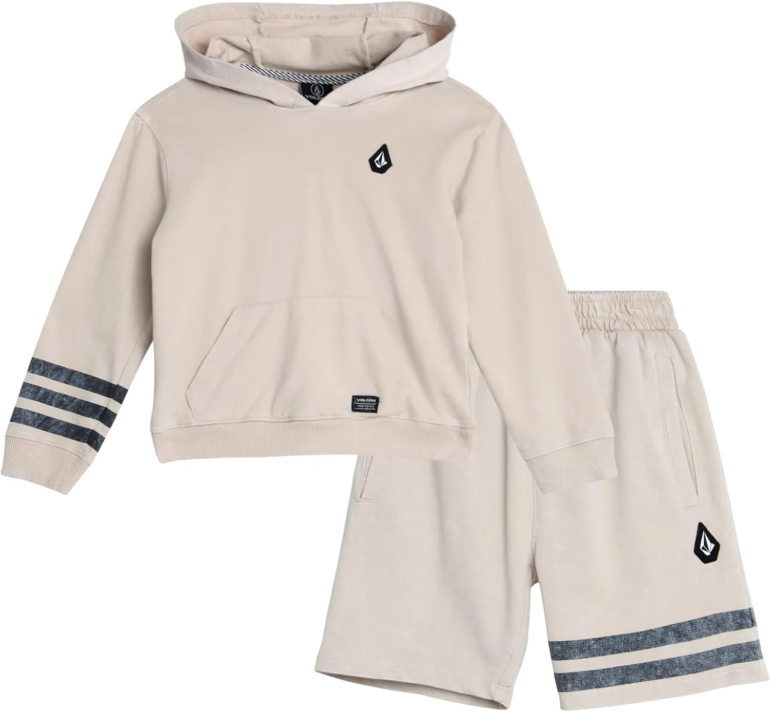 Volcom Boys' Activewear Set - 2 Piece French Terry Pullover Hoodie Sweatshirt and Active Sweat Shorts for Boys (18M-7)