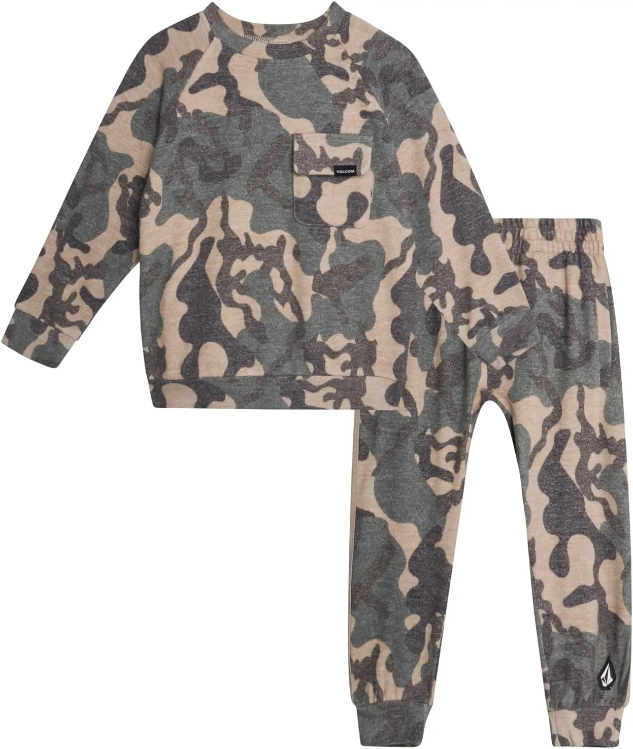 Volcom Boys' Sweatsuit Set - 2 Piece Soft Fleece Crewneck Pullover Sweatshirt and Jogger Pants - Cozy Outfits for Boys 12M-7