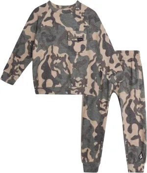 Volcom Boys' Sweatsuit Set - 2 Piece Soft Fleece Crewneck Pullover Sweatshirt and Jogger Pants - Cozy Outfits for Boys 12M-7