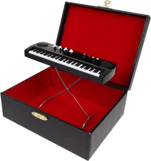 VOSAREA Miniature Electronic Organ Toy Wood Doll House Ornament for Boy Girl Realistic Model Decor Box for Mini House Landscape and Creative Projects