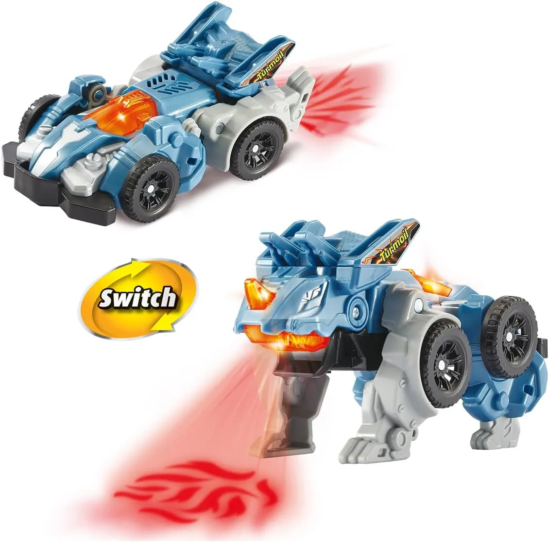 VTech Switch & Go Dinos Turmoil The Triceratops - 2-in-1 Interactive Dinosaur & Car Toy for Boys & Girls 3-6 