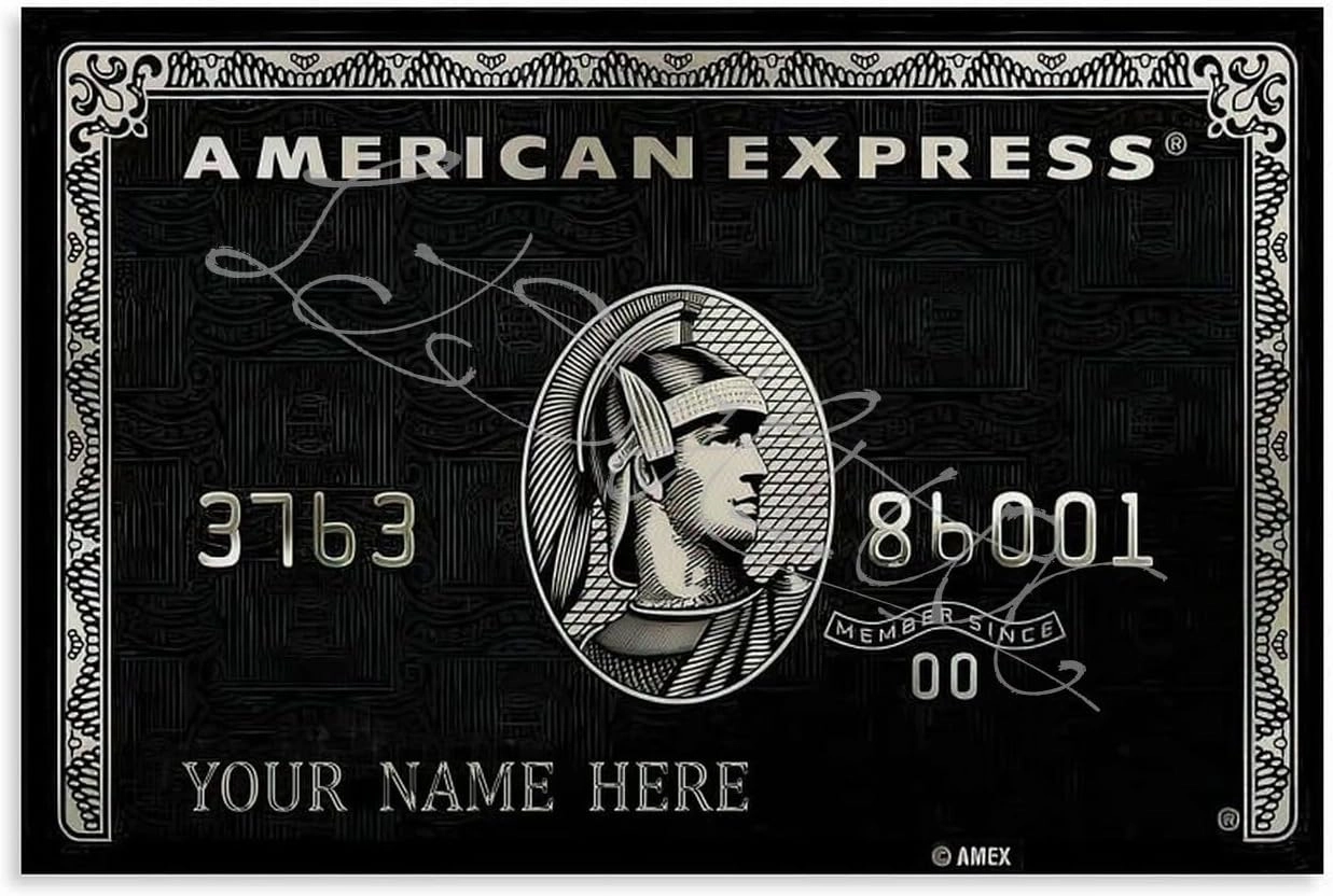 Wall Art Poster American Express Card Poster Office Poster Canvas Painting Posters And Prints Wall Art for Living Room Bedroom Decor 30x20inch(75x50cm) Unframe-style