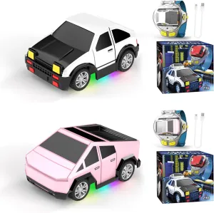 Watch Remote Control Car Toy, 2.4 GHz Mini RC Cars Watch Toy with LED Lights USB Charging Wrist Controlled Small Racing Car Interactive Game Toys for Kids Boy Girl Birthday Christmas