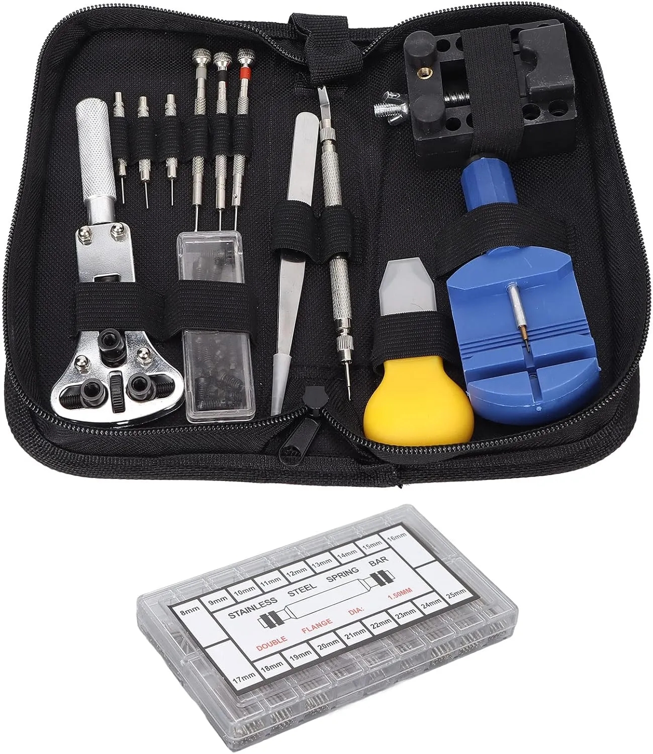Watch Repair Tool Set Watch Strap Remover Adjustable Back Case Opener Spring Bar Tool Set Watch Repair Kit for Home Use for Watch Repa