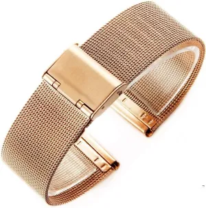 watch strap 4 colors rose gold black stainless steel men bracelet wrist mesh replacement band 12-18 20 22 22mm