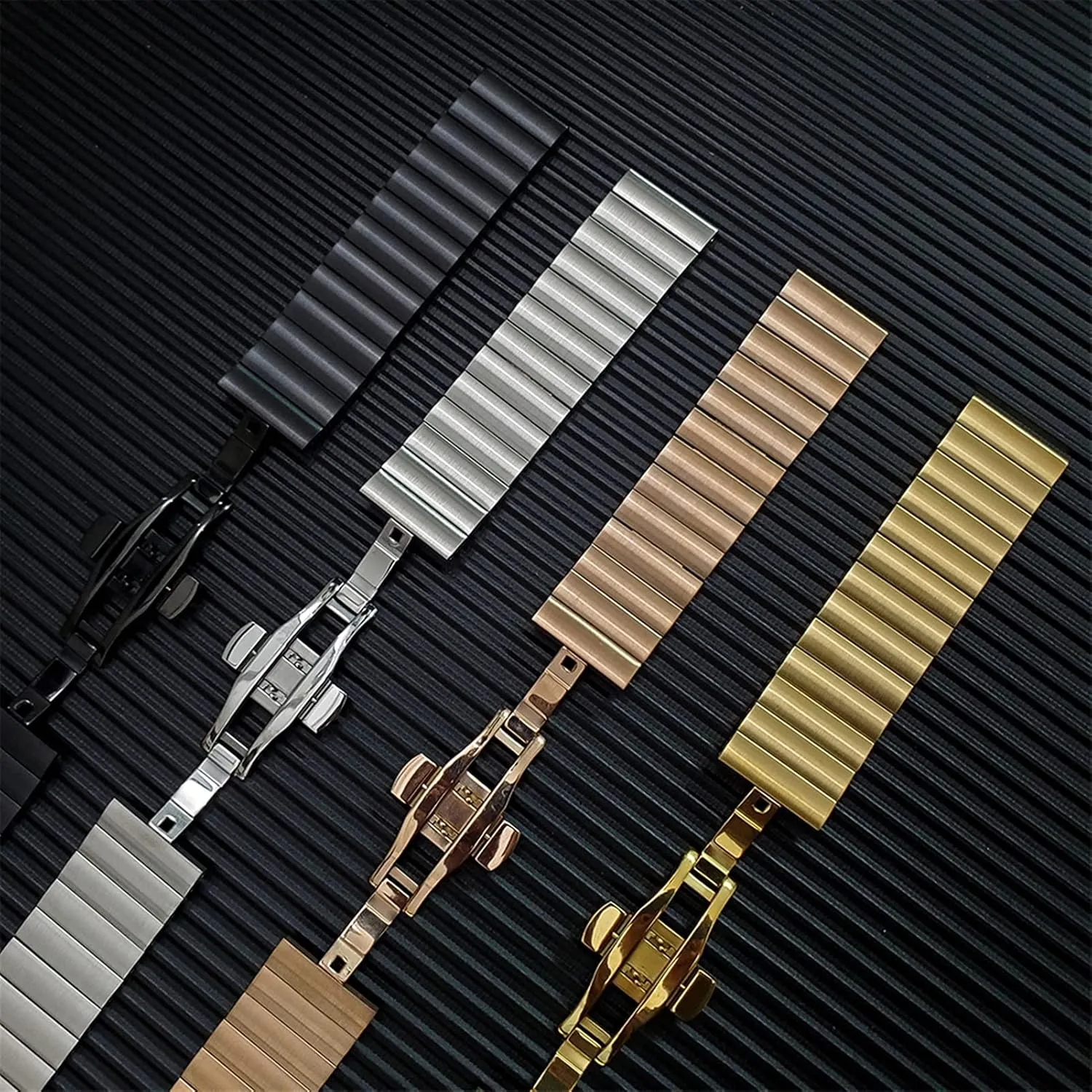 Watch Strap Metal Stainless Steel Strap, Traditional Or Popular Watch 4 Colors Bracelets Can Be Replaced with 22mm 20mm Straps.
