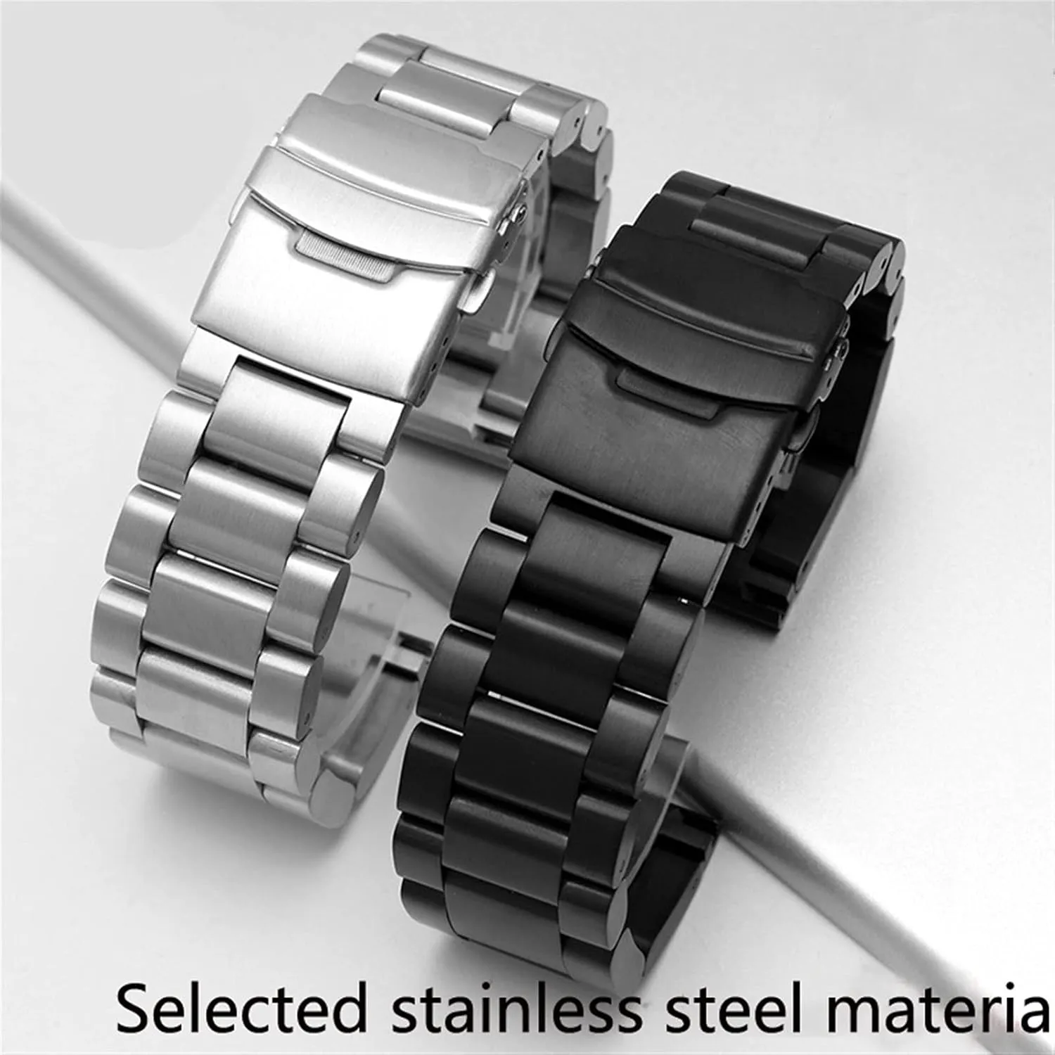 Watch Strap Solid Stainless Steel Strap 22mm 24mm 26mm Quick Release Metal Strap Strap Watch Bracelet Silver