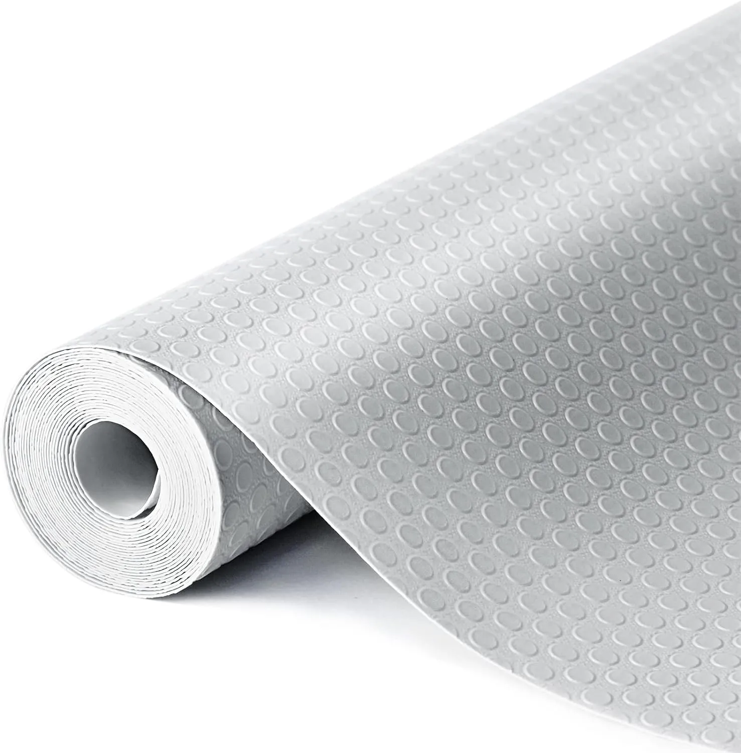 Waterproof Shelf Liner No Slip Drawer Liner for Bathroom, Non Adhesive Kitchen Cabinet Mats EVA Plastic Drawer Mats Roll for Closet, Shelves, Cupboard, Countertop, Fridge Liner - Gray 17.7"×197"