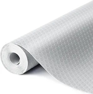 Waterproof Shelf Liner No Slip Drawer Liner for Bathroom, Non Adhesive Kitchen Cabinet Mats EVA Plastic Drawer Mats Roll for Closet, Shelves, Cupboard, Countertop, Fridge Liner - Gray 17.7"×197"