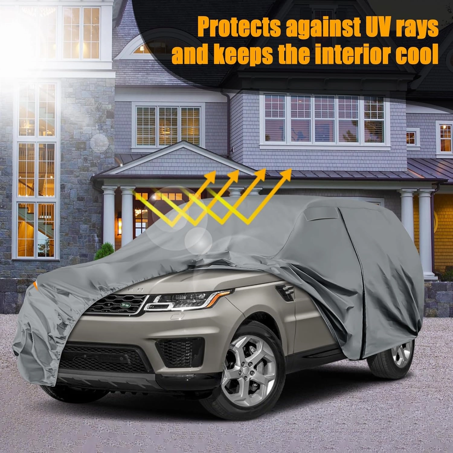 Waterproof Premium Car Covers Replace for 2013-2025 Land Rover Range Rover Sport, 10 Layers Heavy Duty All Weather Car Cover with Zipper Door, Windproof Bands for Snow Rain Dust Protection