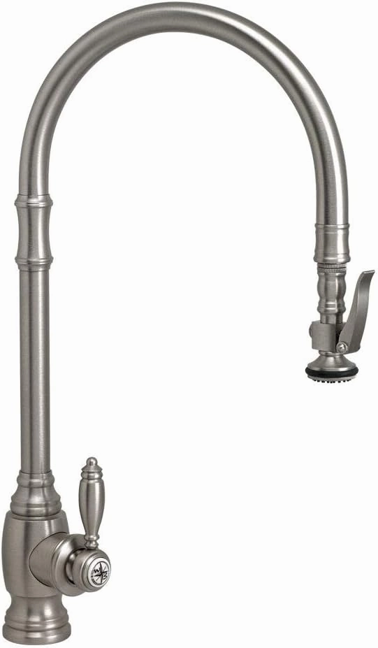 Waterstone 5500-AB Traditional Extended Reach PLP Pull Down Faucet Antique Brass