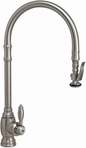 Waterstone 5500-AB Traditional Extended Reach PLP Pull Down Faucet Antique Brass
