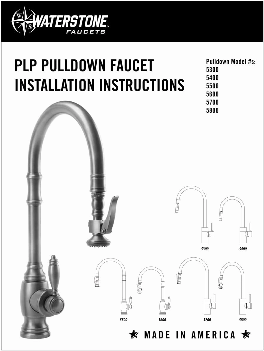 Waterstone 5500-AP Traditional Extended Reach PLP Pull Down Faucet Antique Pewter