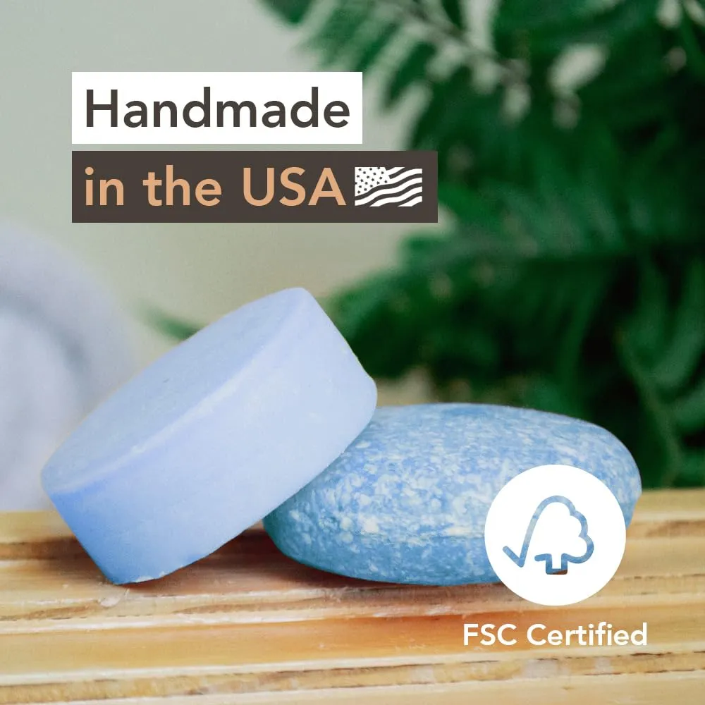 Wave Fresh Linen Shampoo & Conditioner Bar Set - Natural & Organic Moisturizing Vegan Shampoo and Conditioner Bars for Women & Men - Long-Lasting (80-120 Uses)