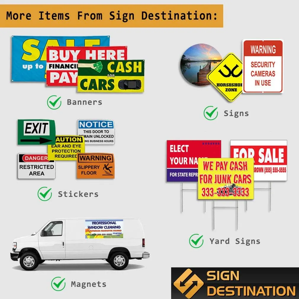 Weatherproof Yard Sign Visa Accepted .MasterCard White Lawn Garden Buy Here Pay 18x12 Inches 2 Sides Print