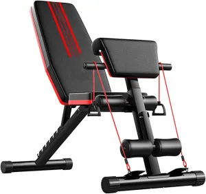 Weight Bench Adjustable Strength Training Bench Weight Bench The Dumbbell Stool Weight Lifting Sit Up Ab Bench Flat Incline Decline Multiuse Exercise Workout Bench (A)