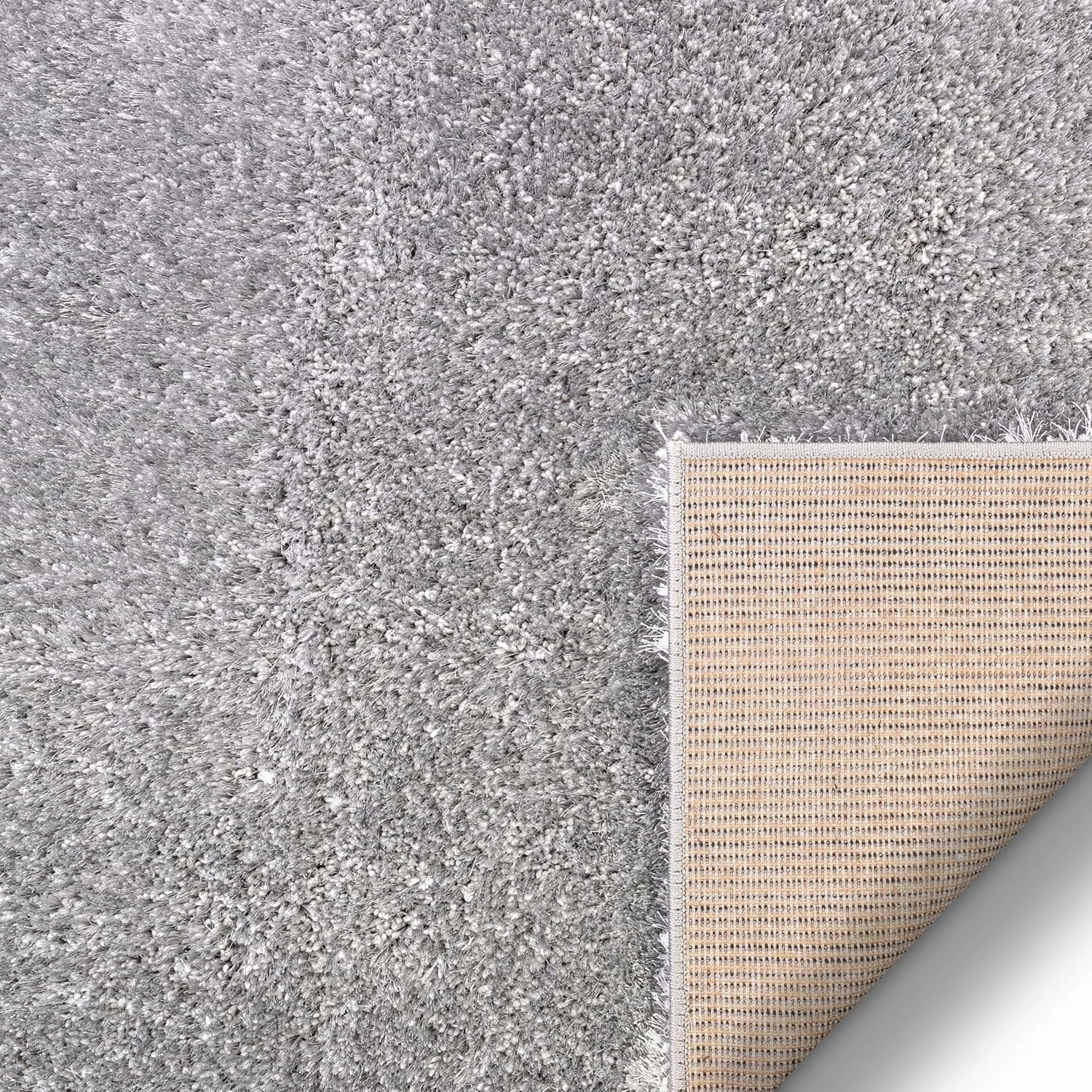Well Woven Feather Collection Liza Shag Rug – Silver, 3'3" x 5' for Bedroom and Entryway - Soft Plush Feel