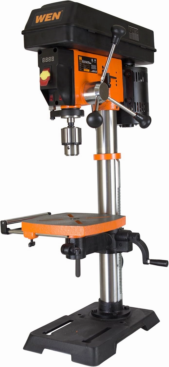 WEN 12-Inch Benchtop Drill Press, Variable Speed, Cast Iron with Laser and Work Light (4214T)