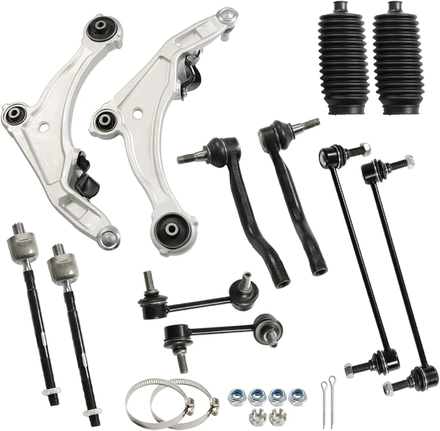 WFLNHB Set of 12 Front Lower Control Arm Ball Joint Tie Rod End Sway Bar Link LH & RH Kit Replacement for Nissan Maxima 2009-2014 12Pcs