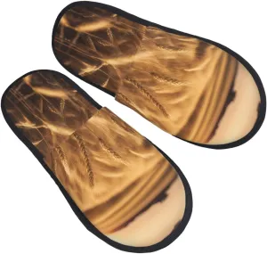 Wheat Field Furry Slippers For Home, Hotel & Office - Plush & Eva, Cozy Indoor Cotton M Sizes