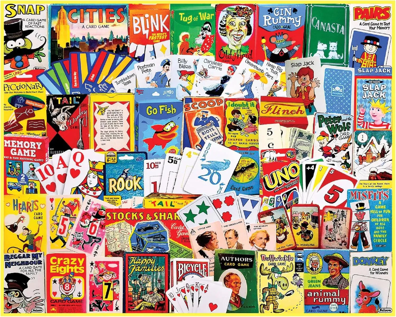White Mountain Card Games Puzzle 1000 Piece Collage Jigsaw Puzzles for Adults