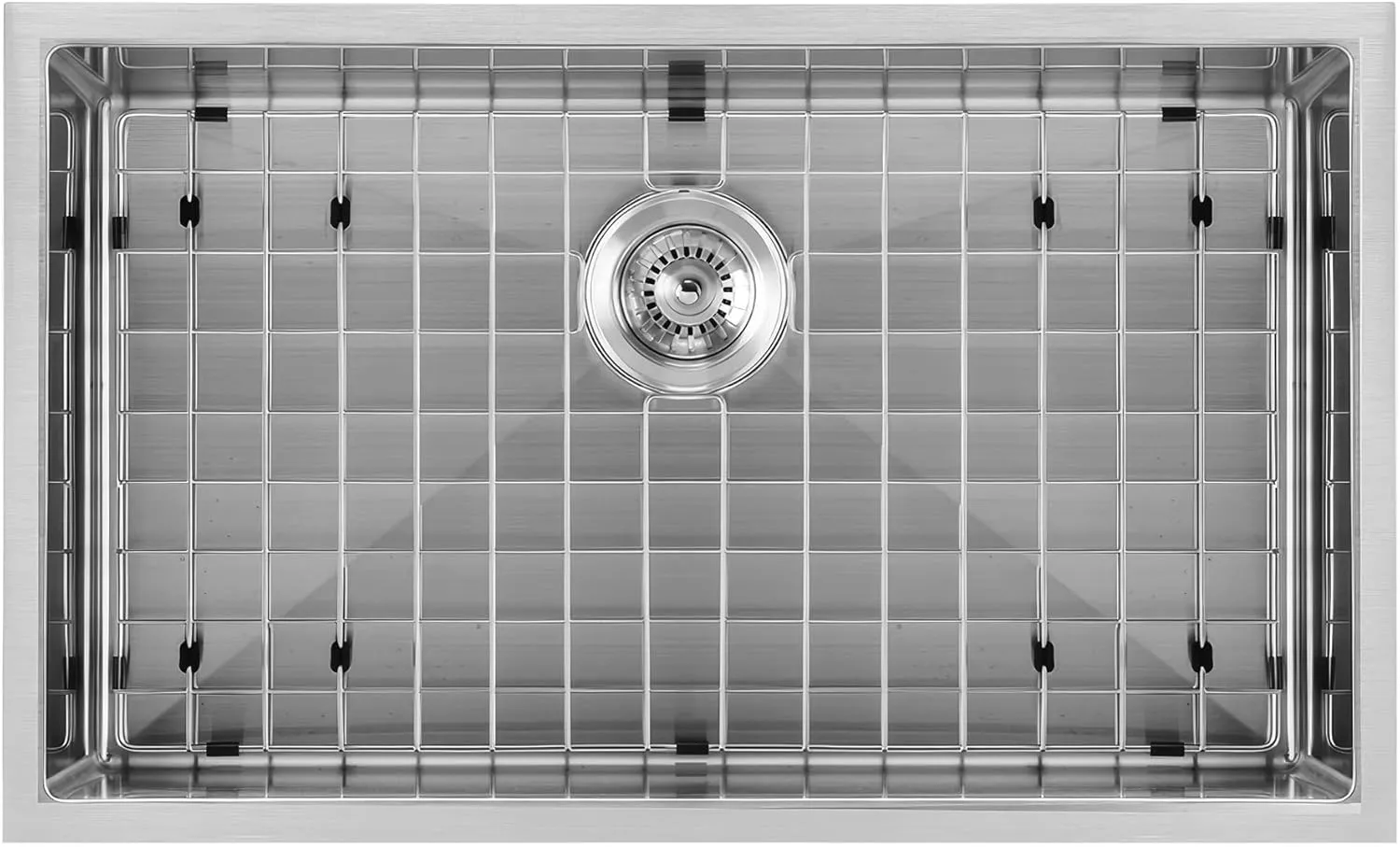 Whitehaus 30" Heavy Duty Kitchen Sink; 16 Gauge Stainless Steel Single Bowl Dual Mount Set, Brushed Finish
