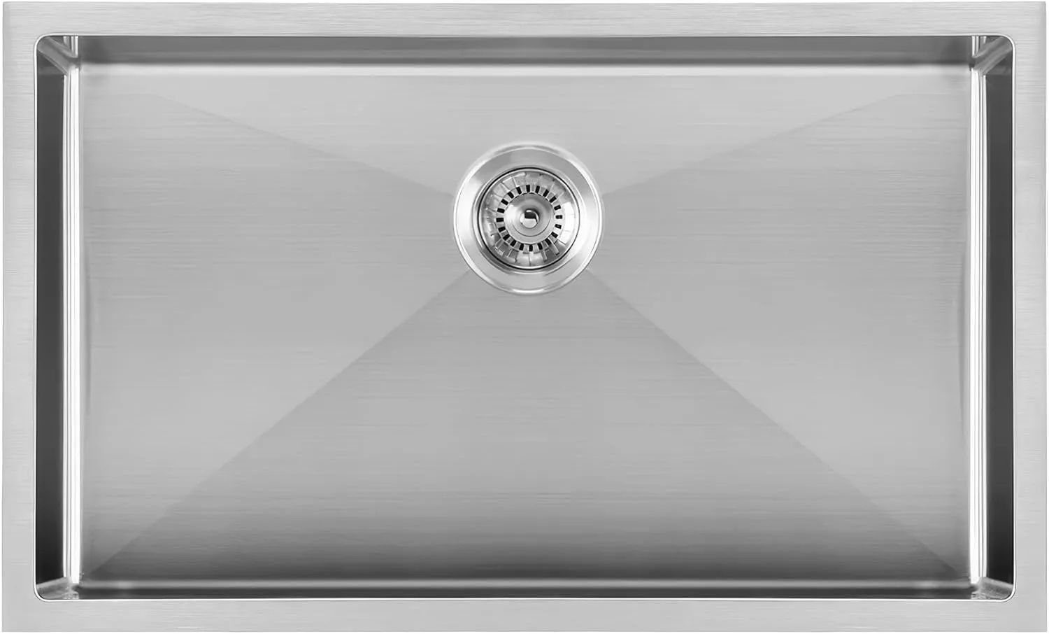 Whitehaus 30" Heavy Duty Kitchen Sink; 16 Gauge Stainless Steel Single Bowl Dual Mount Set, Brushed Finish
