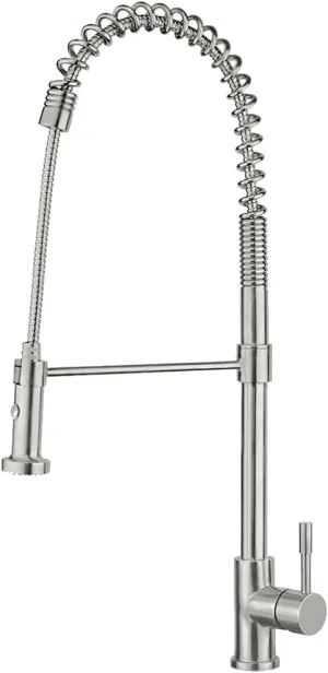 Whitehaus WHS1634-SK-BSS Brushed S.Steel Waterhaus Faucet w Pull-Down Spray