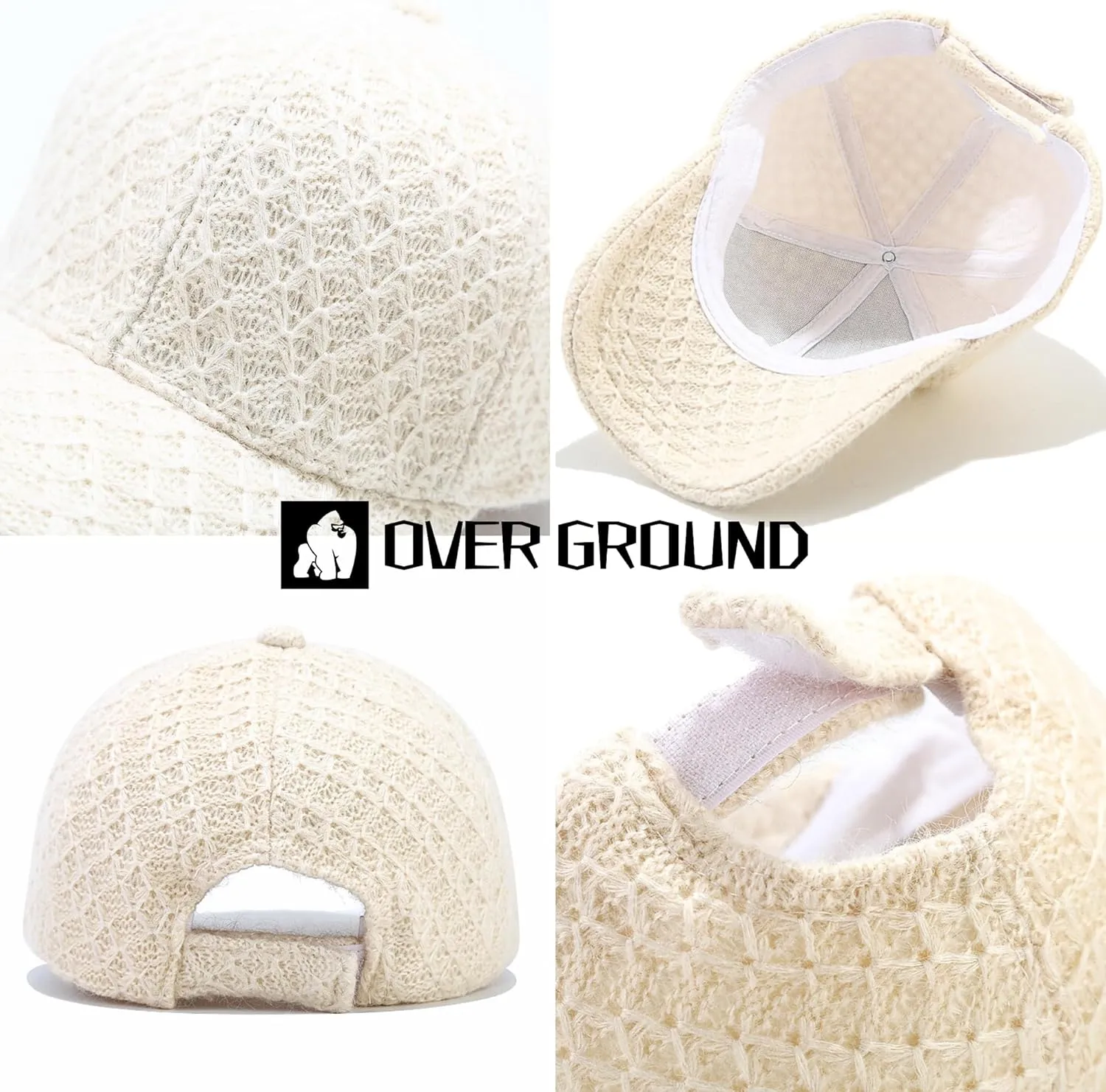 Winter Knit Plaid Warm Baseball Cap Key Ring Strap, Adjustable Travel Trucker Hats for Men Women, Woven Design Hiking Caps