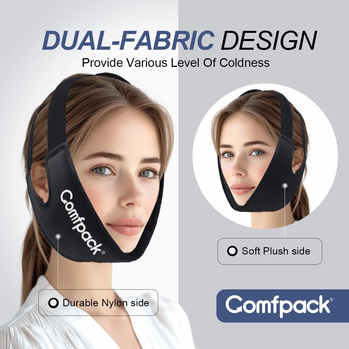 Wisdom Teeth Ice Pack with Exposed Ear Design, 2PCS Large Face Ice Pack with Soft Plush for TMJ, Jaw Pain, Tonsillectomy, Oral Surgery, Face Swelling, Cosmetic Recovery