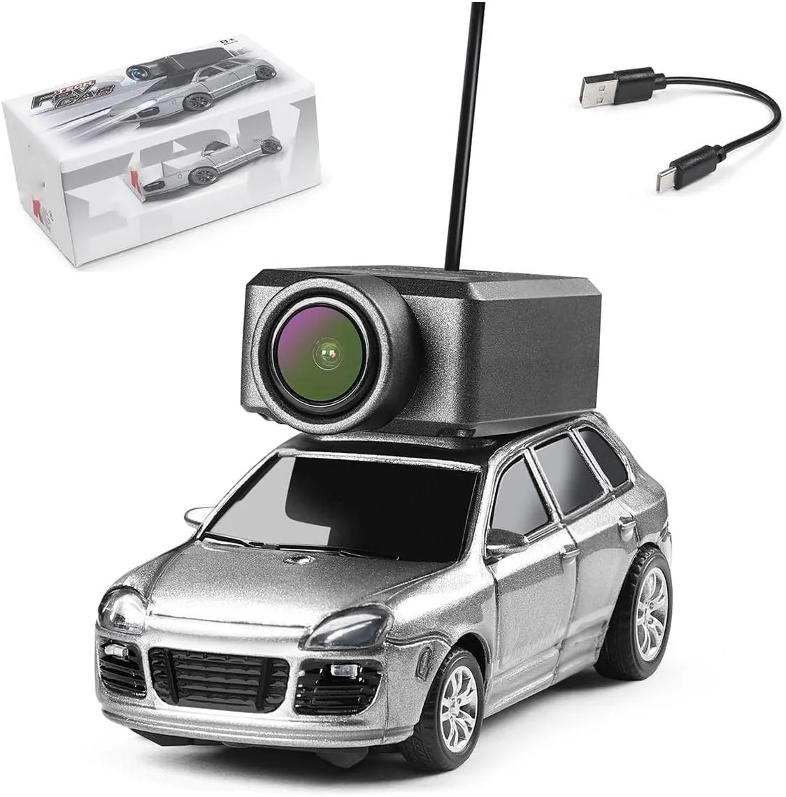 WL Mini RC Car with HD FPV Camera, 1/64 Scale APP-Controlled Fully Proportional RC Car with LED Lights and Suspension System, Adjustable 3-Speed Modes (RTR Version)