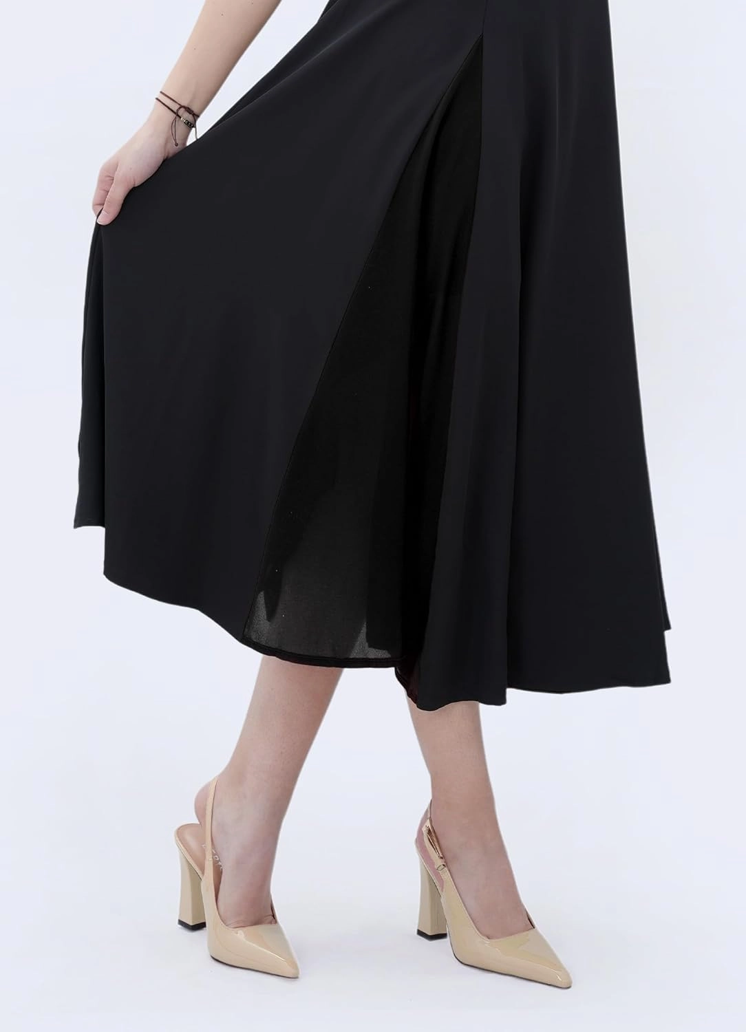 Women's Block high Heels Slingback, Pointed Closed Toe Ankle Strap Fashioned Patent Leather Pumps Shoes.