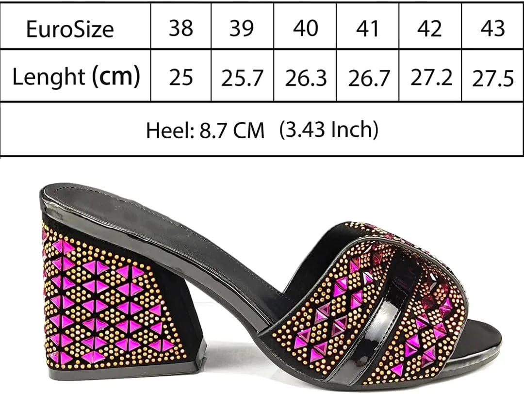Women’S Rhinestone Decoration High Heels and Chic Clutch Set for Banquet and Party Occasions