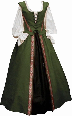 Womens Renaissance Dress 2023 Trendy Ruffle Bell Sleeve Square Neck Tie Up Dress Classic Vintage Victorian Dress