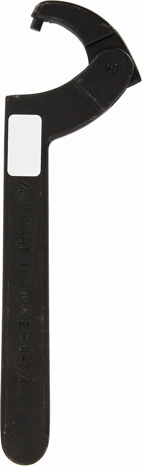 Wright Tool 9644 Adjustable Pin Spanner Wrench with Black Industrial Finish, 2" to 4-3/4" Capacity Range