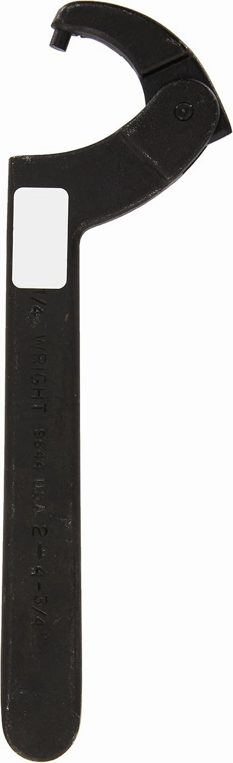 Wright Tool 9644 Adjustable Pin Spanner Wrench with Black Industrial Finish, 2" to 4-3/4" Capacity Range