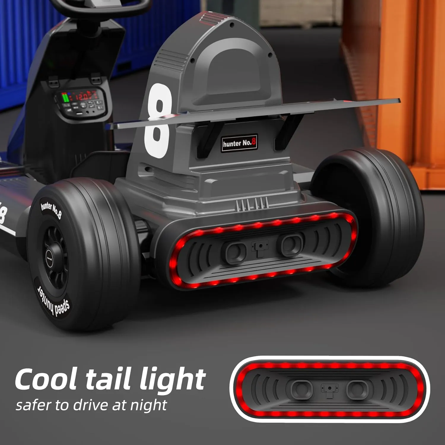 XJD 24V 7Ah Battery Electric Go Kart with Adjustable Seat, Powered Pedal Go Karts for 3  Kids Youths on Car Electric Vehicle Car for Boys Girls (Black, 24V)