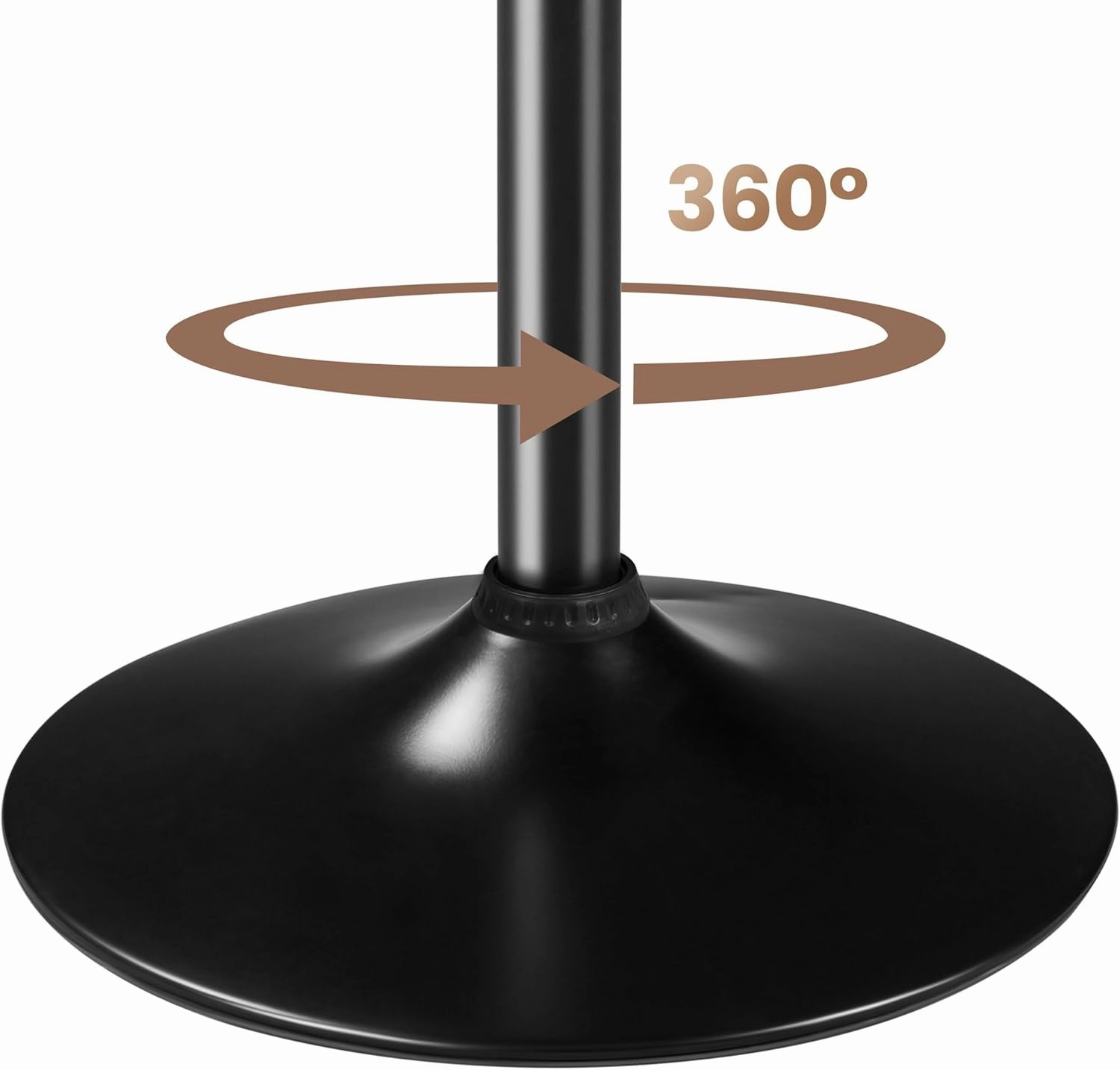 Yaheetech Round Bar Table, Adjustable Height and 360° Swivel Bar Tables, Cocktail Table with MDF Top, Silver Leg Base for Bar, Bistro, Café, Full Black