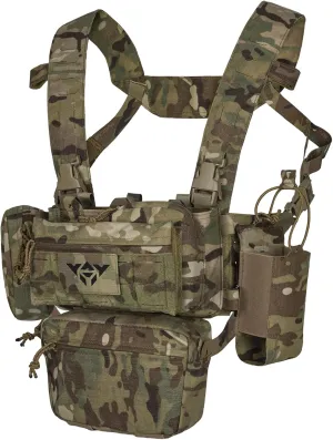 YAKEDA Tactical Chest Mini Rig Vest with Magazine Pouch Adjustable Detachable Laser-cutting Molle Modular Chest Vest