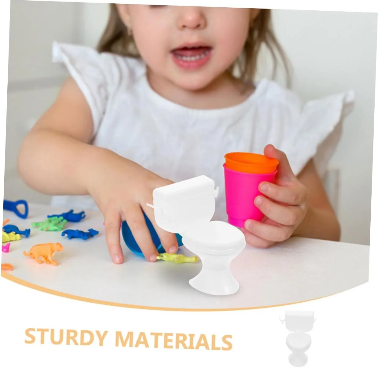 YARNOW 5sets 3pcs Miniature Toilet Accessories for Dollhouse Decoration Plastic Furniture Models Cute Pastoral Style Mini House Supplies for Display and Play 3pcs*5