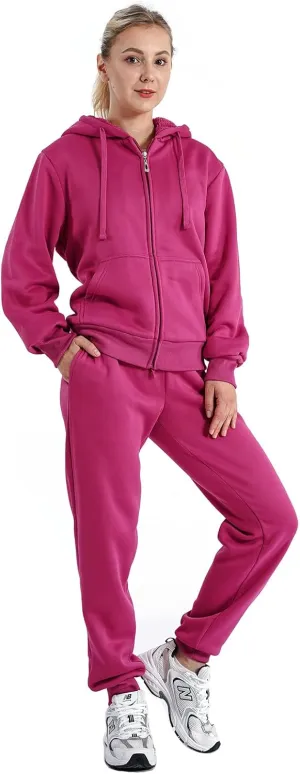 Yasumond Women's Sweatsuit Outfits Sherpa Lined Hooded Tracksuits 2 Piece Set Hoodie & Sweatpants