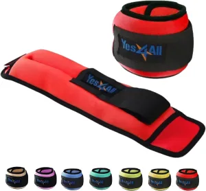 Yes4All Wrist & Ankle Weights Pair 1lb -10lbs, Adjustable Strap for Walking, Jogging, Pilates, Gym Fitness Workout for Women, Men