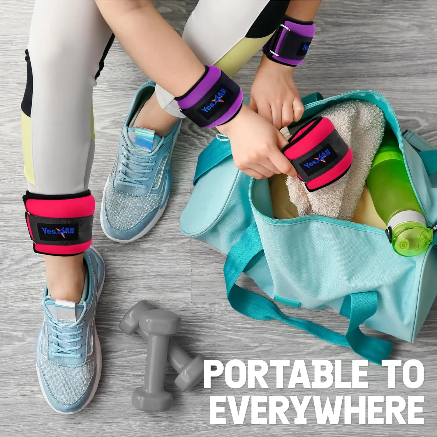 Yes4All Wrist & Ankle Weights Pair 1lb -10lbs, Adjustable Strap for Walking, Jogging, Pilates, Gym Fitness Workout for Women, Men
