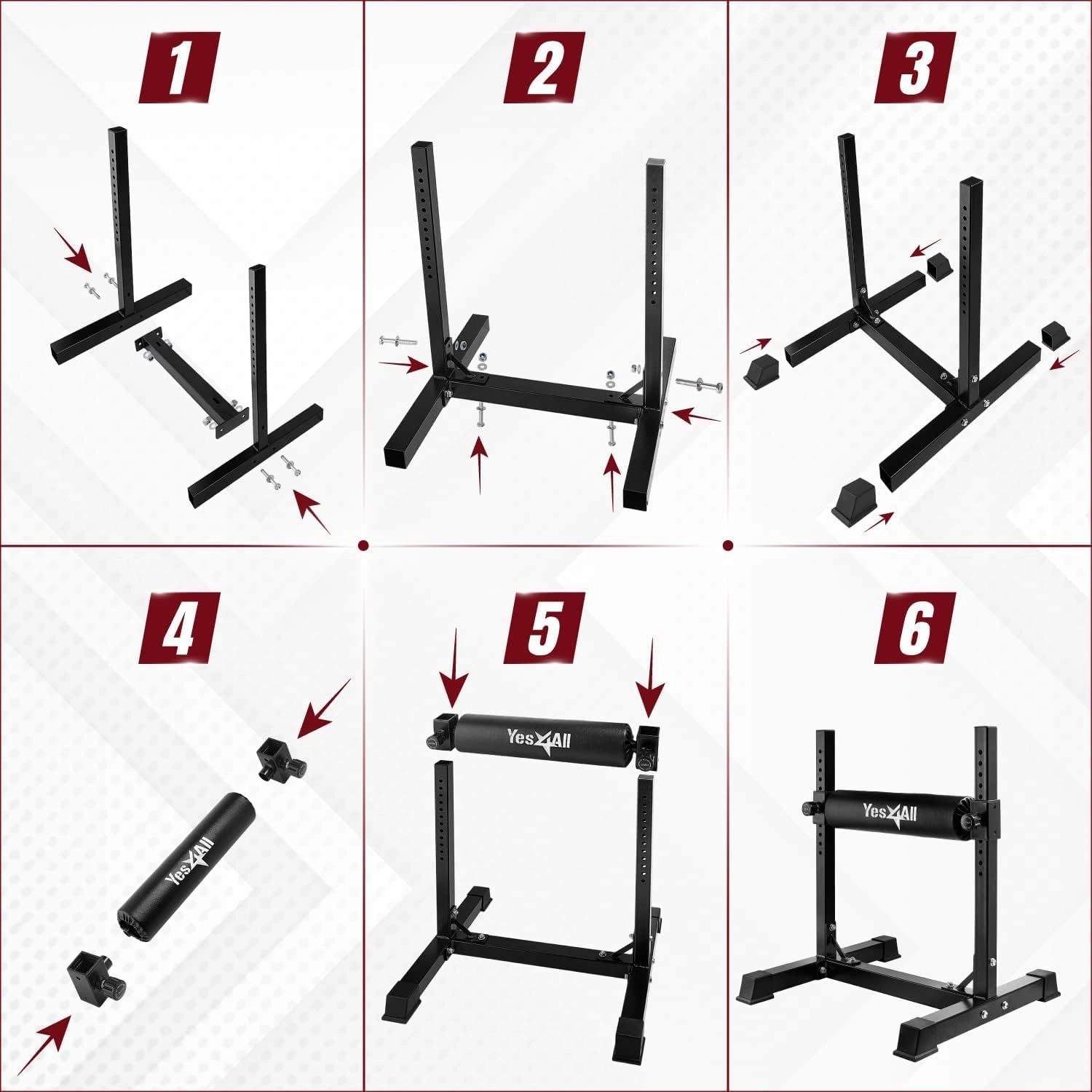 Yes4All Bulgarian Split Squat Stand - Single Leg Squat Roller & Bodyweight Training