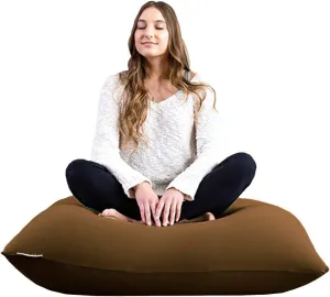 Yogibo Mini Bean Bag, Small Beanbag Chair for Kids, Teens and Adults, Great for Meditation and Sitting, Fibead Filling Conforms to Body, Washable, Removable Cover, Brown
