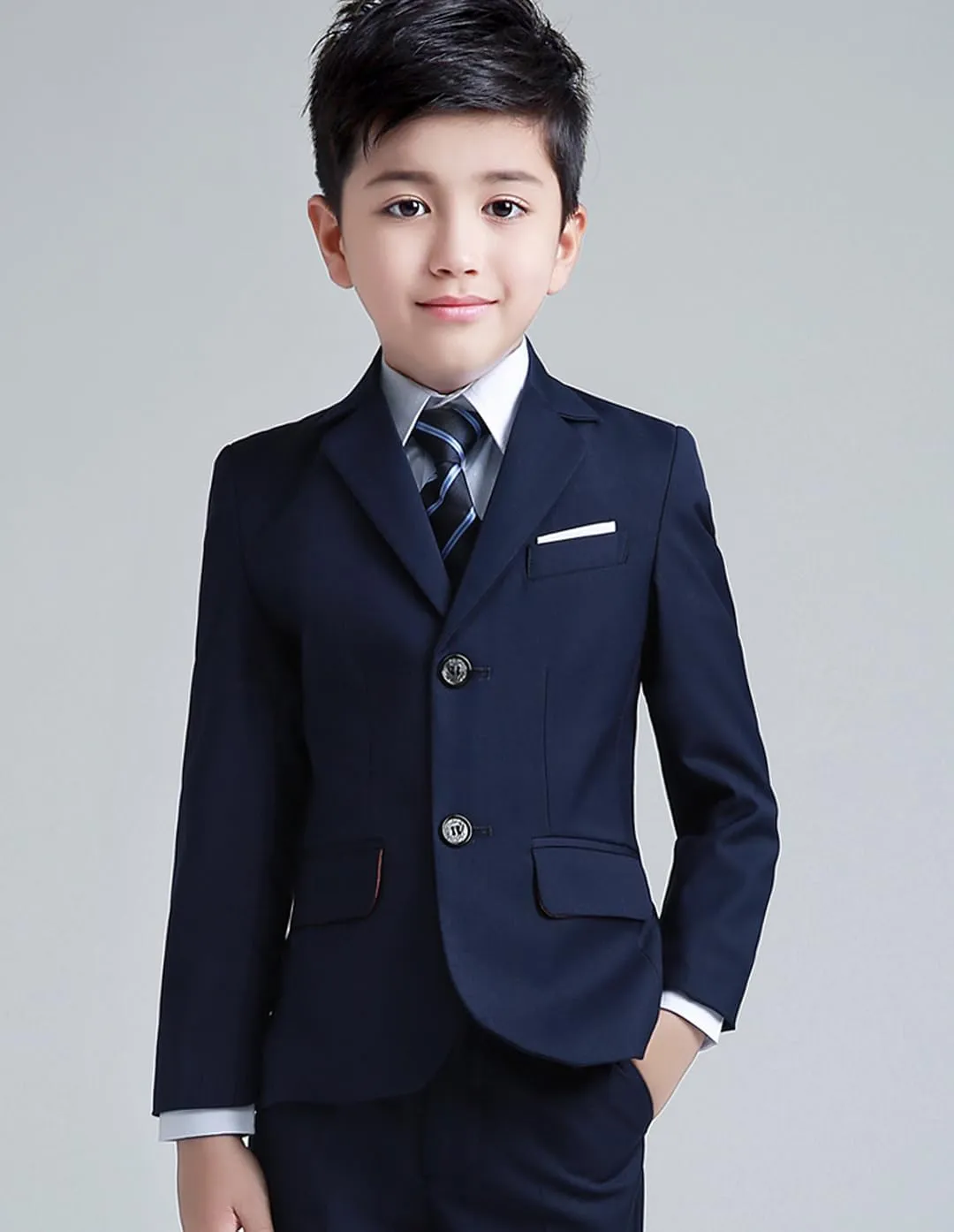 YuanLu Boys Suit for Kids Tuxedo Wedding Ring Bearer Outfit Boy Formal Suits 5 Piece Slim Fit Dresswear Suit Set
