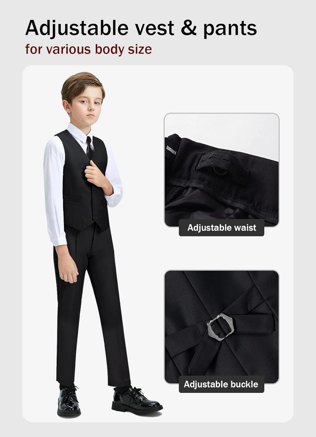 YuanLu Boys Suit Dress Clothes Ring Bearer Outfit Homecoming Dresses Boy Vest and Pants Set for Kids Wedding Tuxedo Suits